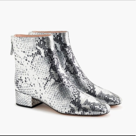 J. Crew Metallic Snake-embossed Roxie Ankle Boots - Picture 1 of 12